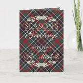 Cartes Pour Fêtes Annuelles Classic Red Dark Blue Green Plaid Pattern (Devant)
