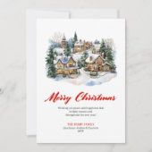 Cartes Pour Fêtes Annuelles Classic Red Green Christmas Scene Greeting Card (Devant)