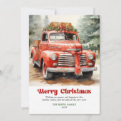 Cartes Pour Fêtes Annuelles Classic rustic Christmas red car festive artwork (Devant)