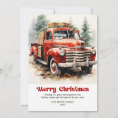 Cartes Pour Fêtes Annuelles Classic rustic Christmas scene red car design (Devant)