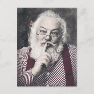 Cartes Pour Fêtes Annuelles Classic Santa Claus telling you to be quiet
