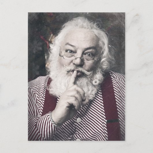 Cartes Pour Fêtes Annuelles Classic Santa Claus telling you to be quiet (Devant)
