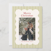 Cartes Pour Fêtes Annuelles Classic Stripes Photo Holiday Card (Devant)