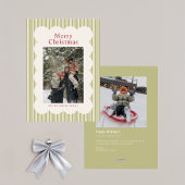 Cartes Pour Fêtes Annuelles Classic Stripes Photo Holiday Card