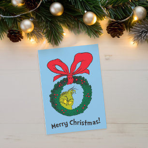 Cartes Pour Fêtes Annuelles Classic The Grinch Christmas Wreath