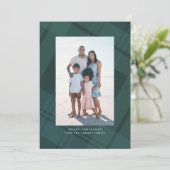 Cartes Pour Fêtes Annuelles Classic vert Noël plaid simple deux photo (Debout devant)
