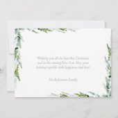 Cartes Pour Fêtes Annuelles Classic Winter Greenery Christmas (Dos)