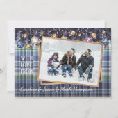 Cartes Pour Fêtes Annuelles Classique Amour Joyeuses Fêtes violet bleu Plaid (Devant)