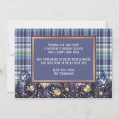 Cartes Pour Fêtes Annuelles Classique Amour Joyeuses Fêtes violet bleu Plaid (Dos)