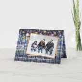 Cartes Pour Fêtes Annuelles Classique Amour Joyeuses Fêtes violet bleu Plaid (Devant)