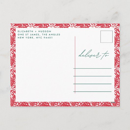 Cartes Pour Fêtes Annuelles Classique blanc Script Joyeux Noël Photo (Dos)
