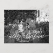 Cartes Pour Fêtes Annuelles Classique blanc Script Joyeux Noël Photo (Devant)