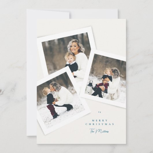 Cartes Pour Fêtes Annuelles classique élégant 4 photo collage joyeux noël (Devant)