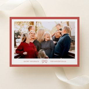 Cartes Pour Fêtes Annuelles Classique Élégant Petit Nœud Rouge Photo de Vacanc