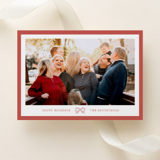 Cartes Pour Fêtes Annuelles Classique Élégant Petit Nœud Rouge Photo de Vacanc