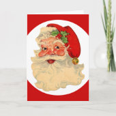 Cartes Pour Fêtes Annuelles Classique Jolly Santa Claus Visage Personnalisé No (Devant)