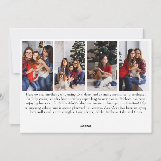 Cartes Pour Fêtes Annuelles Classique Joyeux Noël Année En Revue Dix Photo (Dos)