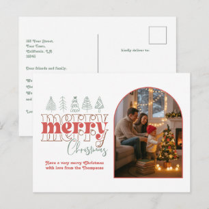 Cartes Pour Fêtes Annuelles Classique Moderne Joyeux Noël Arch Photo Noël