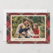 Cartes Pour Fêtes Annuelles Classique Moderne Plaid Rouge Noël 3 Photo (Devant)