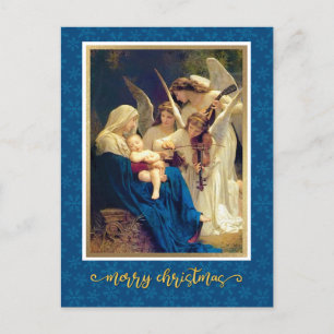 Cartes Pour Fêtes Annuelles Classique Nativité Angels Musique "Joyeux Noël"