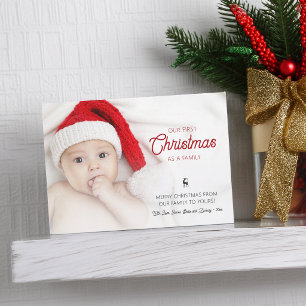 Cartes Pour Fêtes Annuelles Classique Notre Première Noël En Tant Que Famille