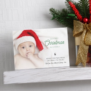 Cartes Pour Fêtes Annuelles Classique Notre Première Noël En Tant Que Famille