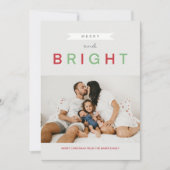 Cartes Pour Fêtes Annuelles Classique Photo Plate Joyeuse Et Lumineuse (Devant)