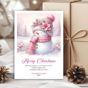 Cartes Pour Fêtes Annuelles Classique Scène de Noël festive éditable Pinkmas N