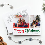 Cartes Pour Fêtes Annuelles Classique simple Joyeux Noël Deux photos<br><div class="desc">Célébrez la saison avec cette simple et unique carte de vacances Joyeux Noël deux photos avec une touche de charme vintage. Le design minimaliste présente une élégante palette de couleurs rouge et verte, évoquant l'esprit cosy de l'hiver. Son attrait moderne et ludique, associé à la formulation traditionnelle, crée un équilibre...</div>