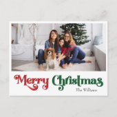 Cartes Pour Fêtes Annuelles Classique Simple Joyeux Noël Grande Photo (Devant)