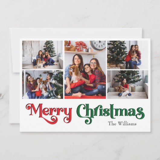 Cartes Pour Fêtes Annuelles Classique simple Joyeux Noël Huit Photo (Devant)