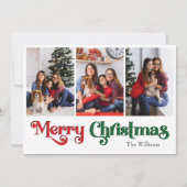 Cartes Pour Fêtes Annuelles Classique simple Joyeux Noël Six Photo (Devant)