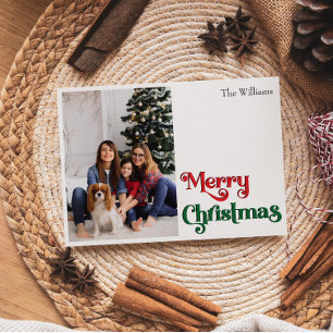 Cartes Pour Fêtes Annuelles Classique simple joyeux Noël une photo