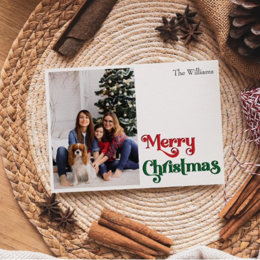 Cartes Pour Fêtes Annuelles Classique simple joyeux Noël une photo