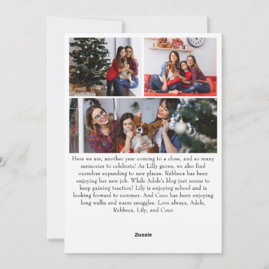 Cartes Pour Fêtes Annuelles Classique Simple Joyeux Noël Vertical 6 Photo (Dos)