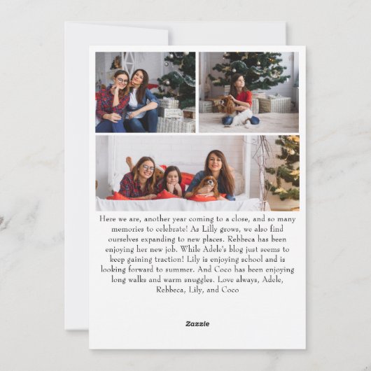 Cartes Pour Fêtes Annuelles Classique Simple Joyeux Noël Vertical 7 Photo (Dos)