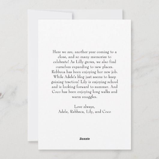 Cartes Pour Fêtes Annuelles Classique Simple Joyeux Noël Vertical Deux Photo (Dos)