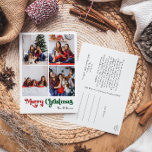Cartes Pour Fêtes Annuelles Classique Simple Joyeux Noël Vertical Quatre Photo<br><div class="desc">Célébrez la saison avec cette carte postale unique, simple et classique Joyeux Noël vertical quatre photos de vacances avec une touche de charme vintage. Le design minimaliste présente une élégante palette de couleurs rouge et verte, évoquant l'esprit cosy de l'hiver. Son attrait moderne et ludique, associé à la formulation traditionnelle,...</div>