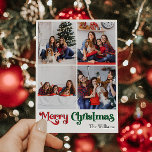 Cartes Pour Fêtes Annuelles Classique Simple Joyeux Noël Vertical Quatre Photo<br><div class="desc">Célébrez la saison avec cette carte unique, simple Joyeux Noël vertical quatre photo de vacances avec une touche de charme vintage. Le design minimaliste présente une élégante palette de couleurs rouge et verte, évoquant l'esprit cosy de l'hiver. Son attrait moderne et ludique, associé à la formulation traditionnelle, crée un équilibre...</div>
