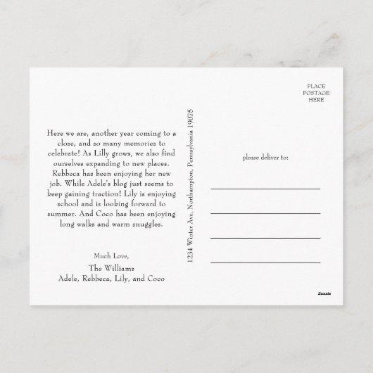 Cartes Pour Fêtes Annuelles Classique Simple Rouge Joyeux Noël Deux photos (Dos)