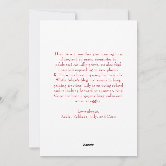 Cartes Pour Fêtes Annuelles Classique Simple Rouge Joyeux Noël Photo verticale (Dos)