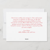 Cartes Pour Fêtes Annuelles Classique Simple Rouge Joyeux Noël Trois Photo (Dos)