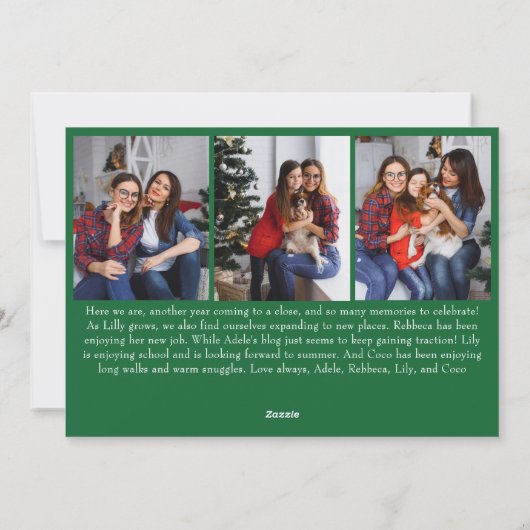 Cartes Pour Fêtes Annuelles Classique Simple Vert Joyeux Noël Neuf Photo (Dos)