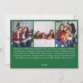 Cartes Pour Fêtes Annuelles Classique Simple Vert Joyeux Noël Sept Photo (Dos)