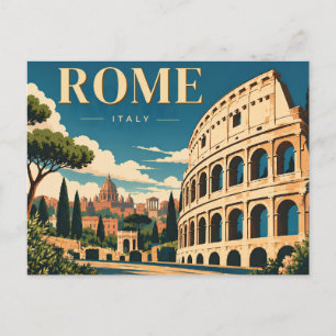 Cartes Pour Fêtes Annuelles Classique Voyage vintage Italie Colisée