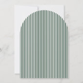 Cartes Pour Fêtes Annuelles Classy Arched Green Modern Christmas Family Photo (Dos)