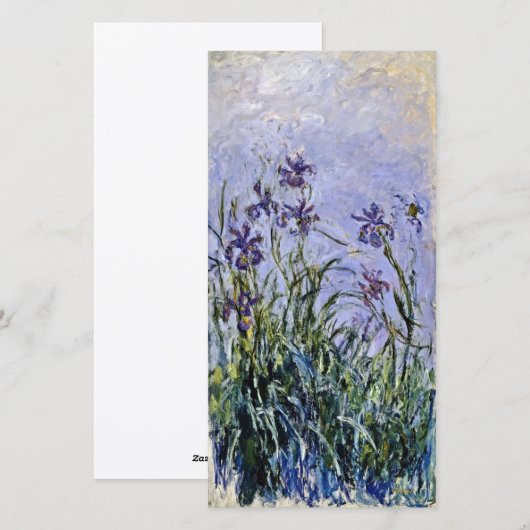 Cartes Pour Fêtes Annuelles Claude Monet - Iris Mauves (Devant / Derrière)