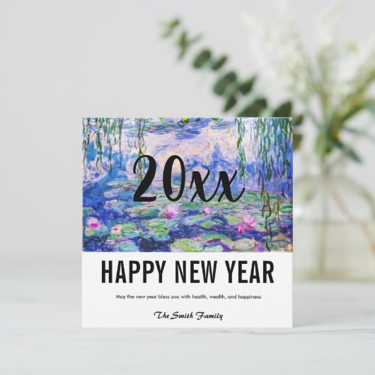 Cartes Pour Fêtes Annuelles Claude Monet - Joyeux Nouvel An / Nymphes d'eau (Debout devant)