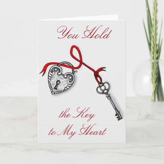 Cartes Pour Fêtes Annuelles Clé de mon coeur (Devant)