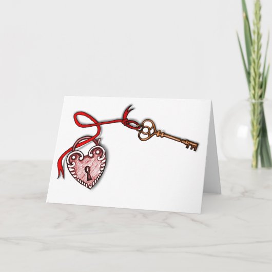 Cartes Pour Fêtes Annuelles Clé de mon coeur (Devant)